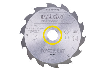 Metabo Pilový kotouč "power cut wood - professional", 190x30, Z14 WZ 25° 628005000