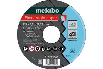 Metabo Flexiarapid Trennscheibe super 115x1.2x22.23 mm Inox, TF 41 616233000