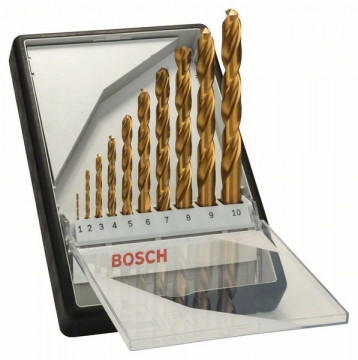 Bosch Sada vrtáků do kovu Robust Line HSS-TiN, 10dílná, 135° 1. 2. 3. 4. 5. 6. 7. 8. 9. 10 mm, 135°