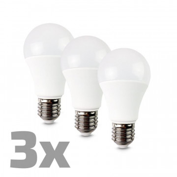 ECOLUX LED žiarovka 3-pack, klasický tvar, 10W, E27, 3000K, 270°, 790lm, 3ks v baleniu