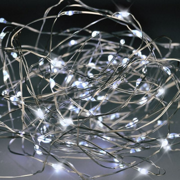 Solight vánoční řetěz stříbrný, 100x mini LED,…